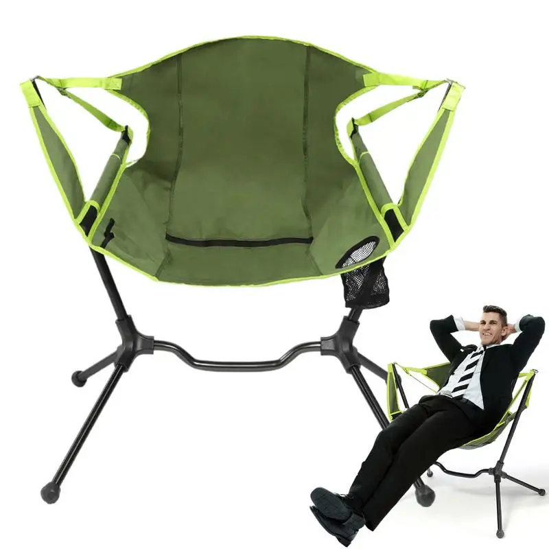 

Rocking Camping Chair 600D Oxford Hammock Chairs with Carry Bag Rocking Chair with Back Support Portable Swinging Camping Chair