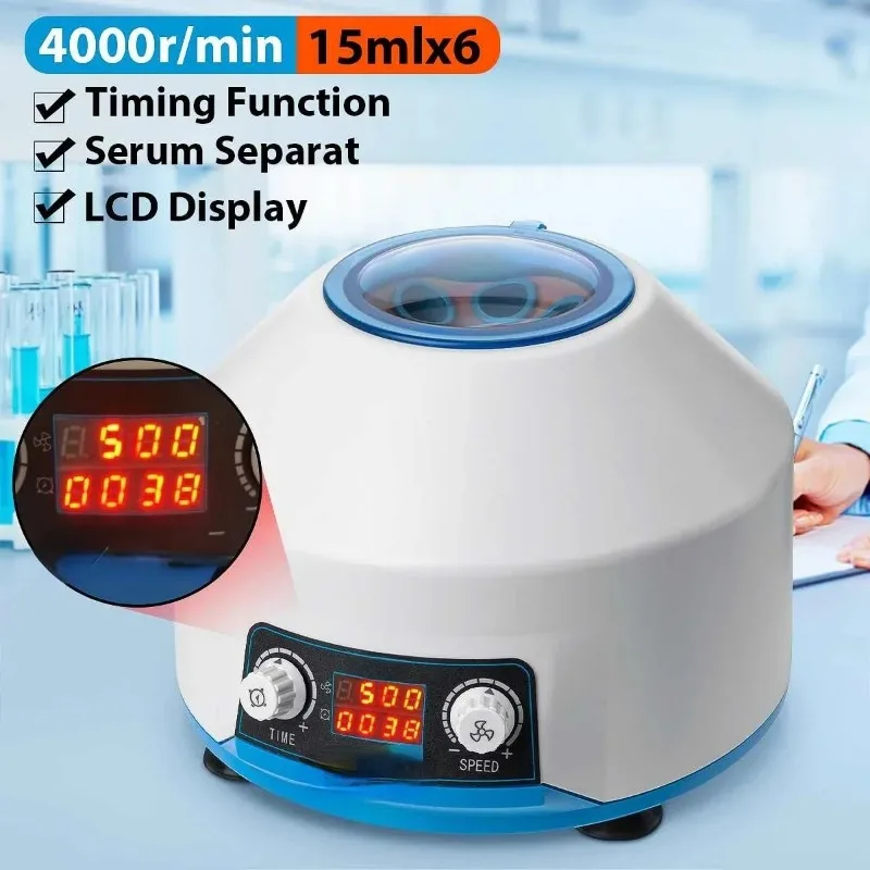 220V 50W Timing Function Electric Centrifuge Serum Separat 4000r/min Laboratory Lab  Practice Desktop Centrifuge
