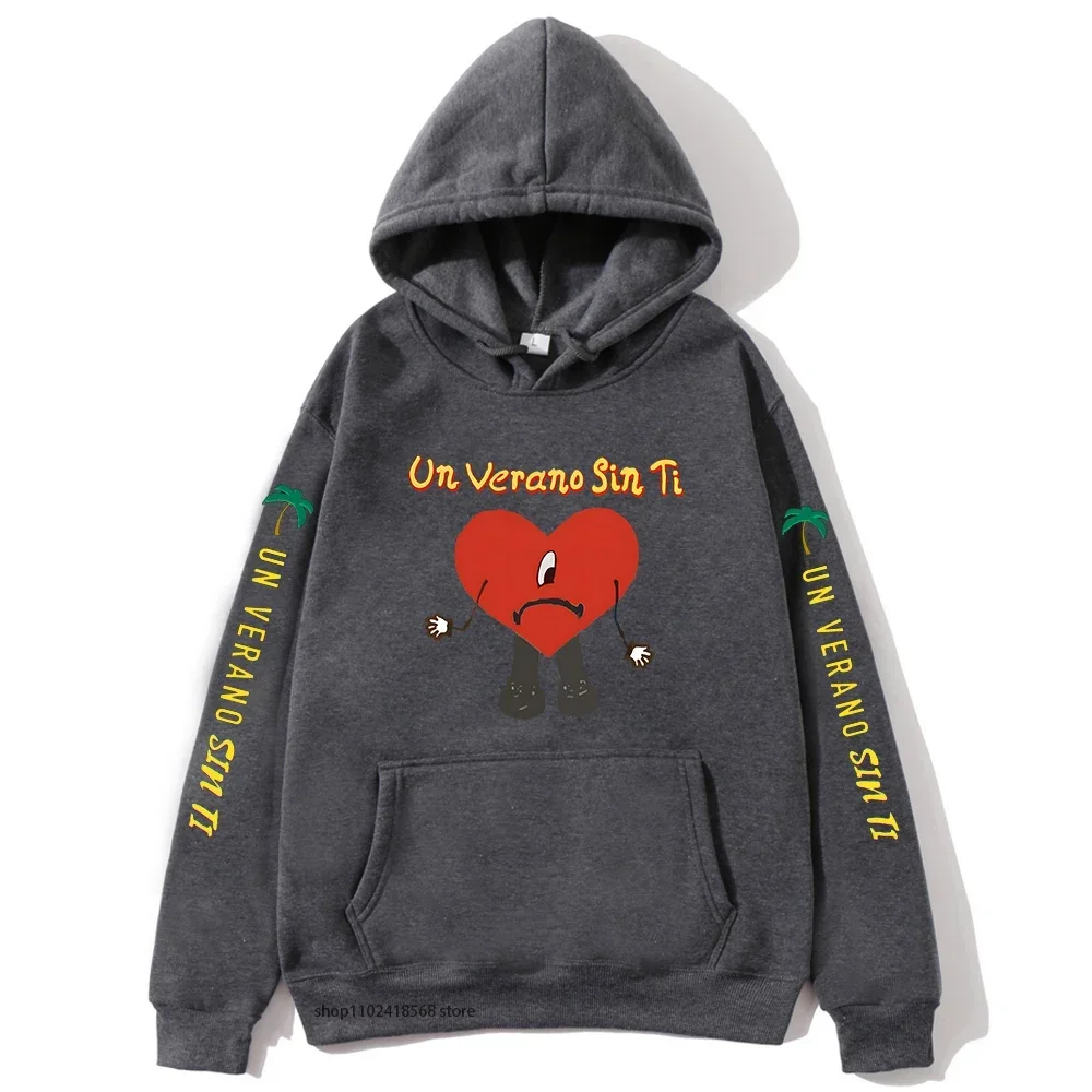 سيئة الأرنب هوديس Un Verano Sin Ti ألبوم بلوزات بأكمام طويلة لطيف النساء الملابس موضة س الرقبة النساء والرجال Y2k الملابس