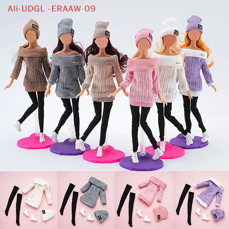 1 set 30 cm poppenkleertjes pak aankleden accessoires trui hoed kousen pak meisje speelhuis speelgoed