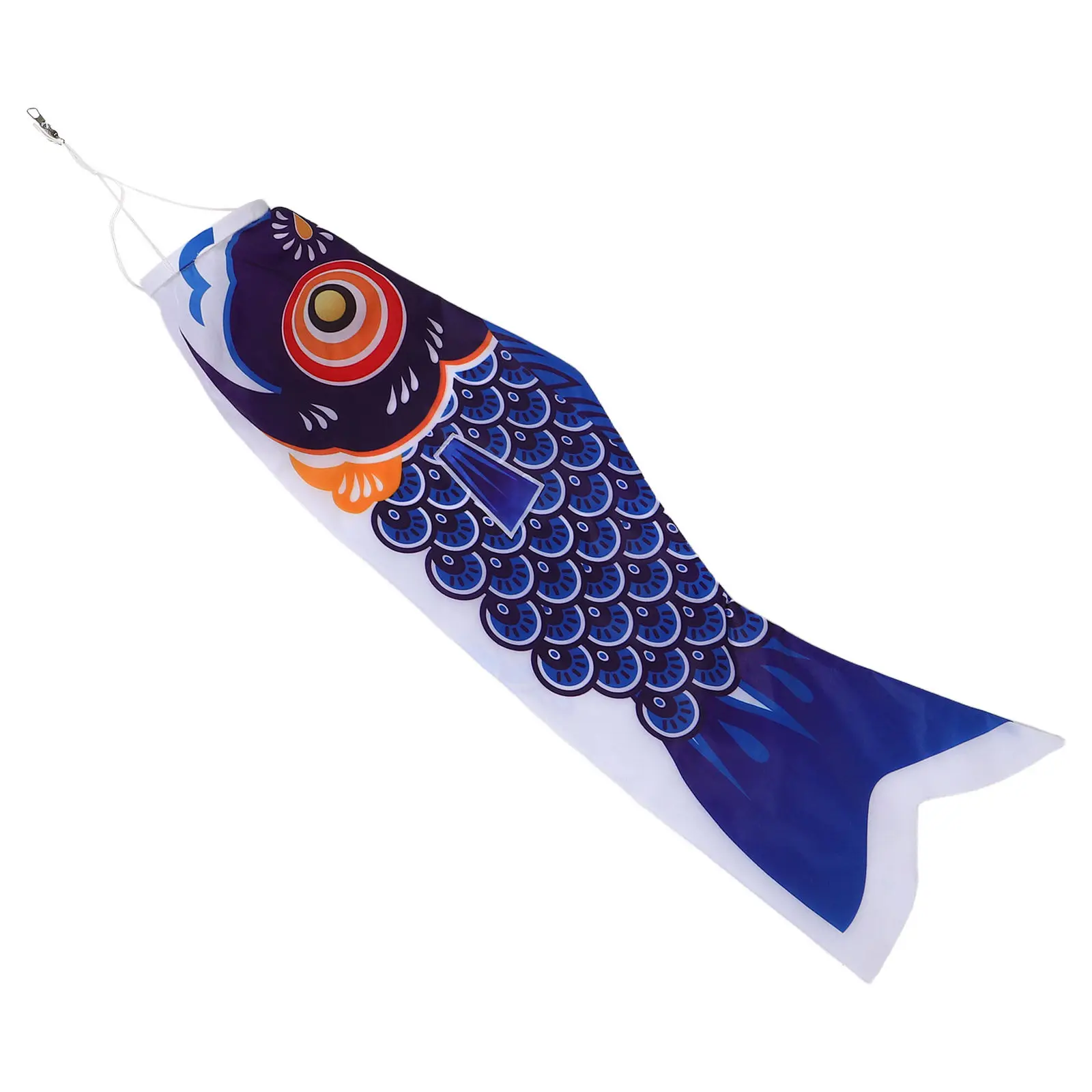 39 Inch Japanese Fish Windsock Blue Carp Streamer Koinobori Flag Outdoor Garden Yard Decoration Japanese Windsock