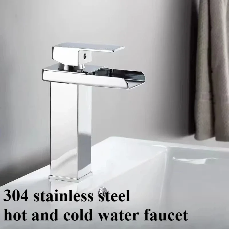 Bathroom hot and cold faucet, basin heightening version faucet 304 stainless steel faucet