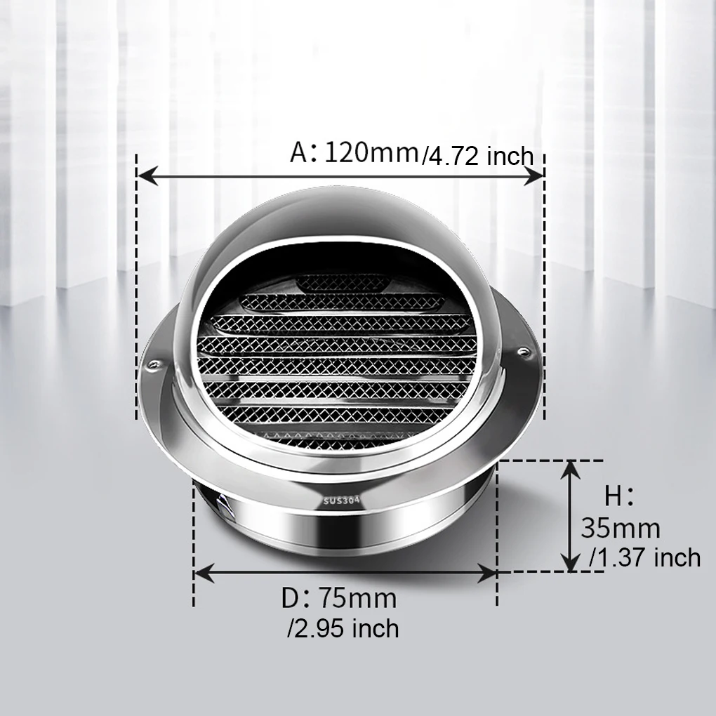 Silver Customizable Ventilation Grille For A Personalized Appearance Convenience Rustproof Windproof Cover Exhaust Hood 60