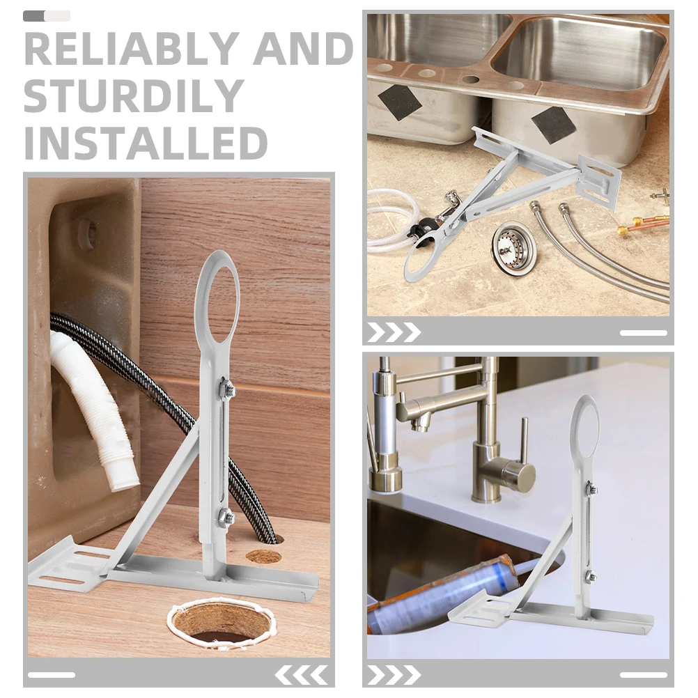 

2pcs Stainless Steel Basin Support Frame Iron Brackets for Undermount Sink Stable Mounting Kitchen Bathroom Heavy Duty Sink