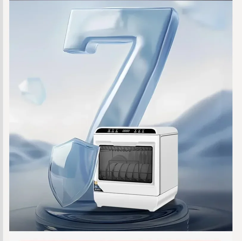 

220V Deshichu T8-ProMax Dishwasher Dual Inlet Auto Dry No Installation Home Use CAW