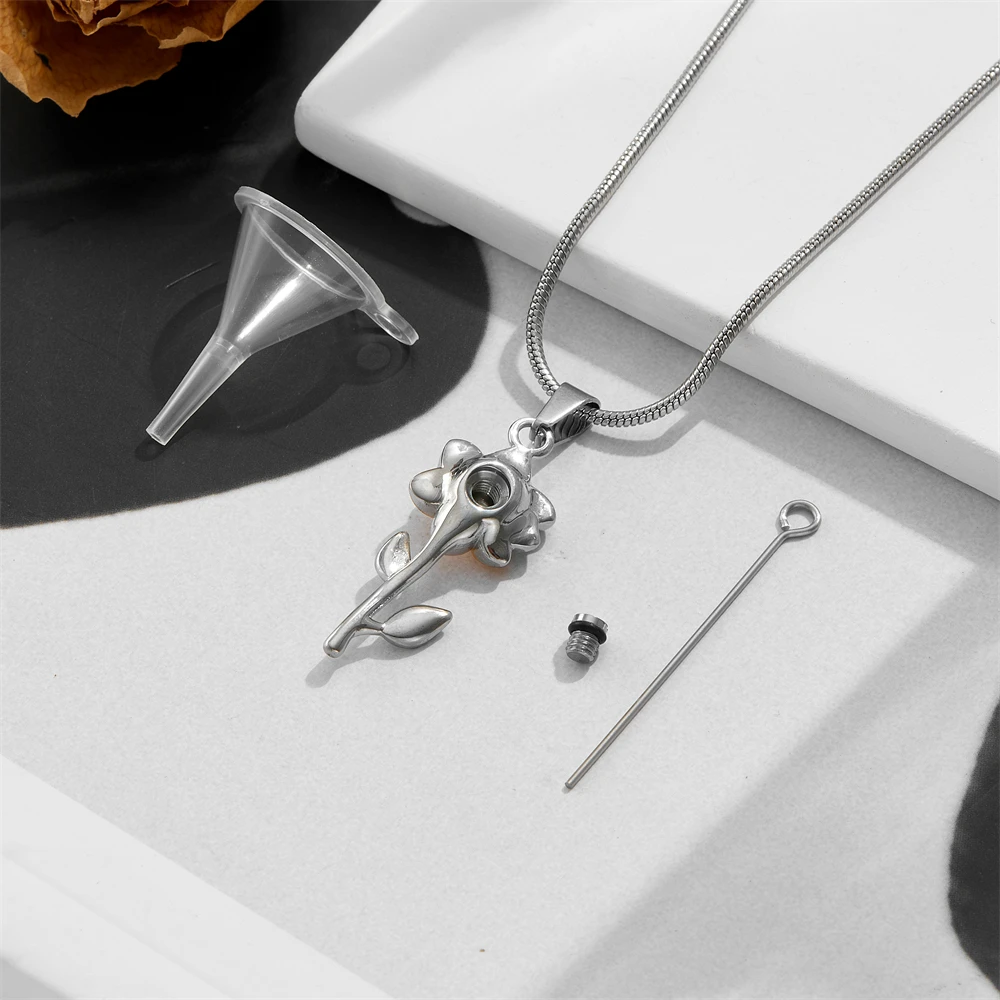 Cremation Necklace for Ashes Stainless Steel Pendant Ashes Holder Memorial Jewelry