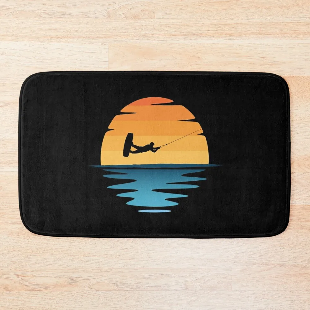 

Wakeboarder Sunset Bath Mat Hallway Carpet Bath Rugs Bathroom Rugs And Set Mat