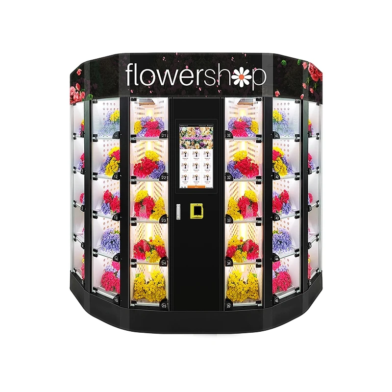 Flower vending machine,unmanned vending machine,self-service code scanning, flower cabinet,24-hour vending machine customization