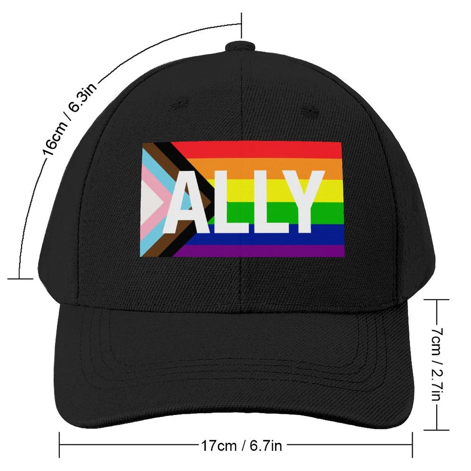 Progress Pride Flag ALLY Baseball Cap summer hat Military Cap Man fishing hat Vintage Men's Hats Women's