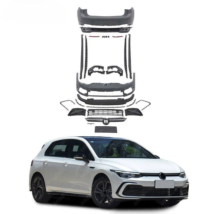 

2019-In Unpainted Plastic Exterior Accessories Bumper Items For Volkswagen Golf 8 Update R-Line Style Body Kit