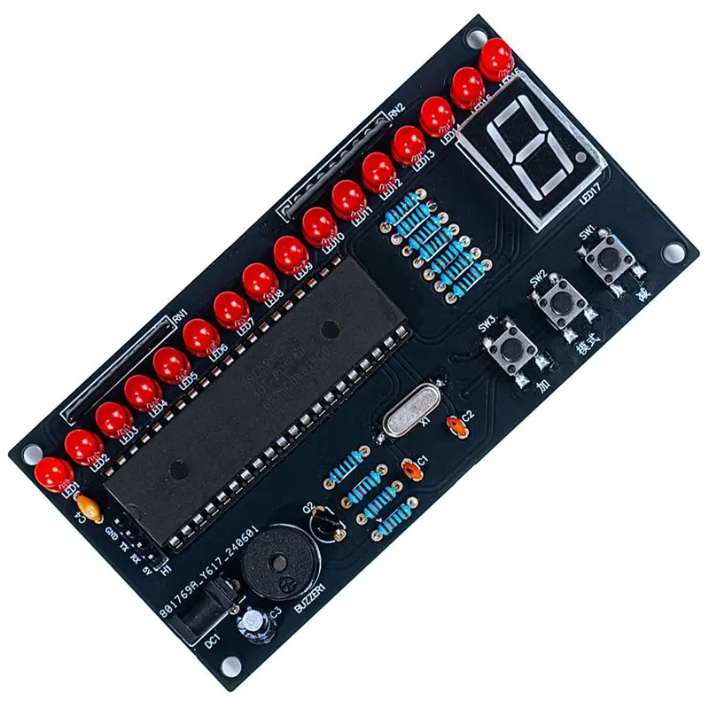 B68A LED Circuit Board Microcontroller Adjustment Speed Music Flowing Light Kit, DIY Electronic Soldering Training Set