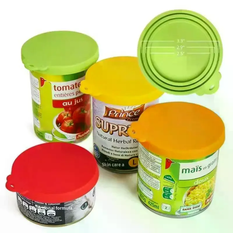 Silicone Canned Lid 3 In 1 Reusable Food Tin Cover Keep Fresh Kitchen Organization Pet Supplies Pet Can Lids With Leak Proof