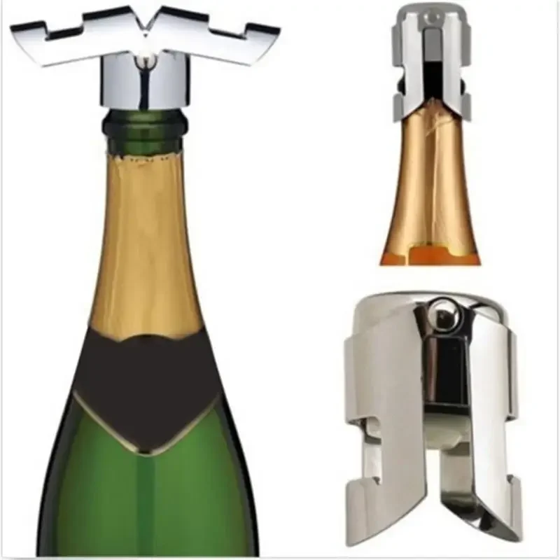 Champagner-Flaschenverschluss aus Edelstahl, vakuumversiegelt, funkelnder Champagner-Weinflaschen-Schoner, Stopper, Kappe, Flaschenöffner, Bar-Werkzeug