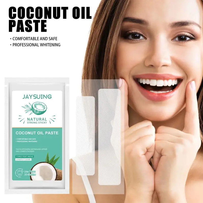 Coconut Oil Whitening Strips - Cleans stains, whitens teeth, oral care teeth whitening strips