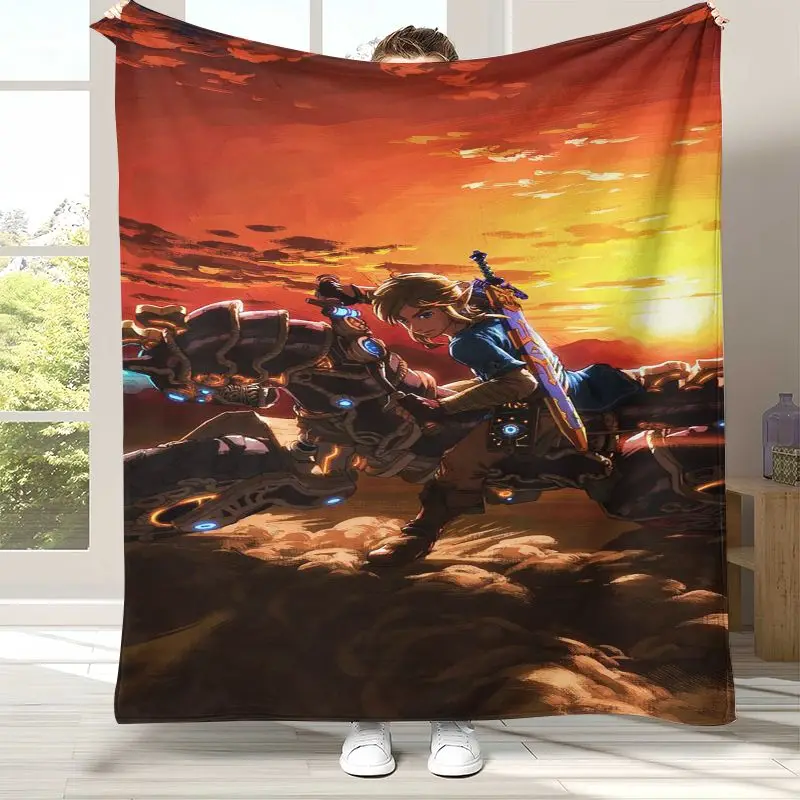 Vintage Game Z-Zelda Hylian Crest Link Soft Flannel Throw Blanket,Cozy Blanket for Bed,Sofa,Living Room,Camping,Home Decor,Gift