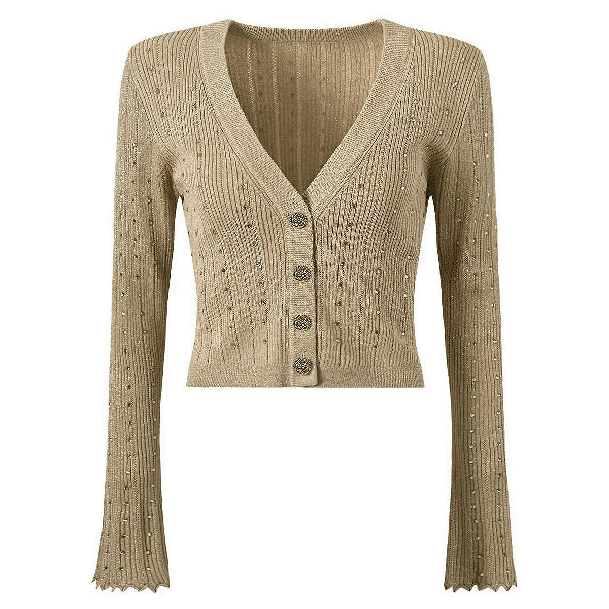 

Весенне-осенний трикотаж, кардиган, свитер, куртка с длинным рукавом и v-образным вырезом, вдохновленный знаменитостями, кибер-стиль, качественная мода для женщин