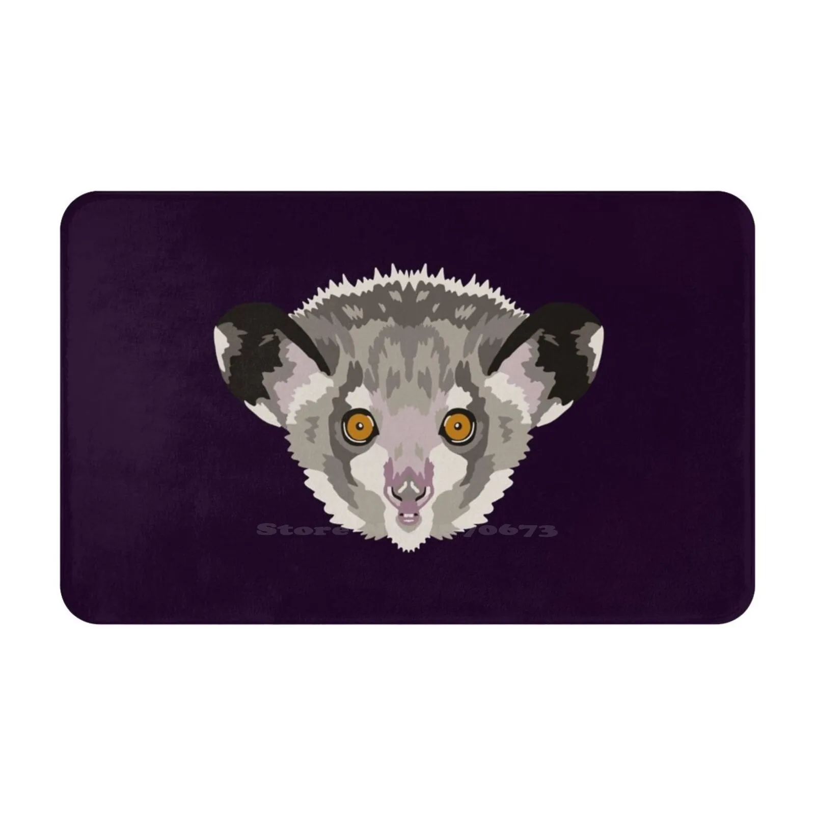 Aye-Aye Face Comfortable Door Mat Rug Carpet Foot Pad Aye Aye Zookeeper Lemur Geocreate Simple Face Head Animal Primate Grey