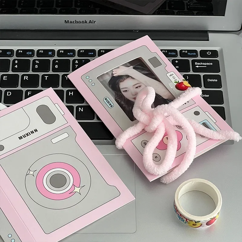 Imagem -02 - Korean Ins Creative Photo Card Holder Kpop Star Photo Card Faça Você Mesmo Embalagem Decoração Materiais Fold Paper Board Janela Oca 10 Pcs