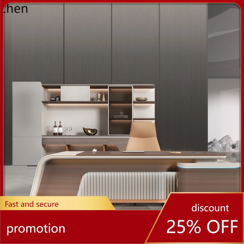 

Офисный стол ZML для одного руководителя, простой и современный, комбинация мебели: стол и стул.