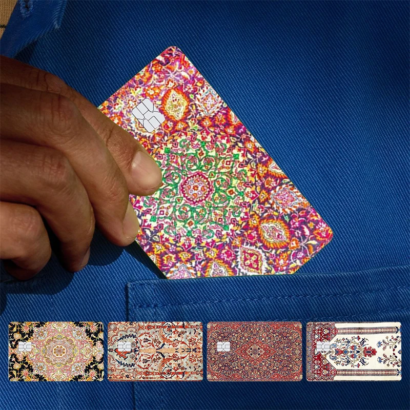 Persian Carpet Floral Pattern Cover Skin Sticker For Credit Card Bank Debit Bus Card Front Side