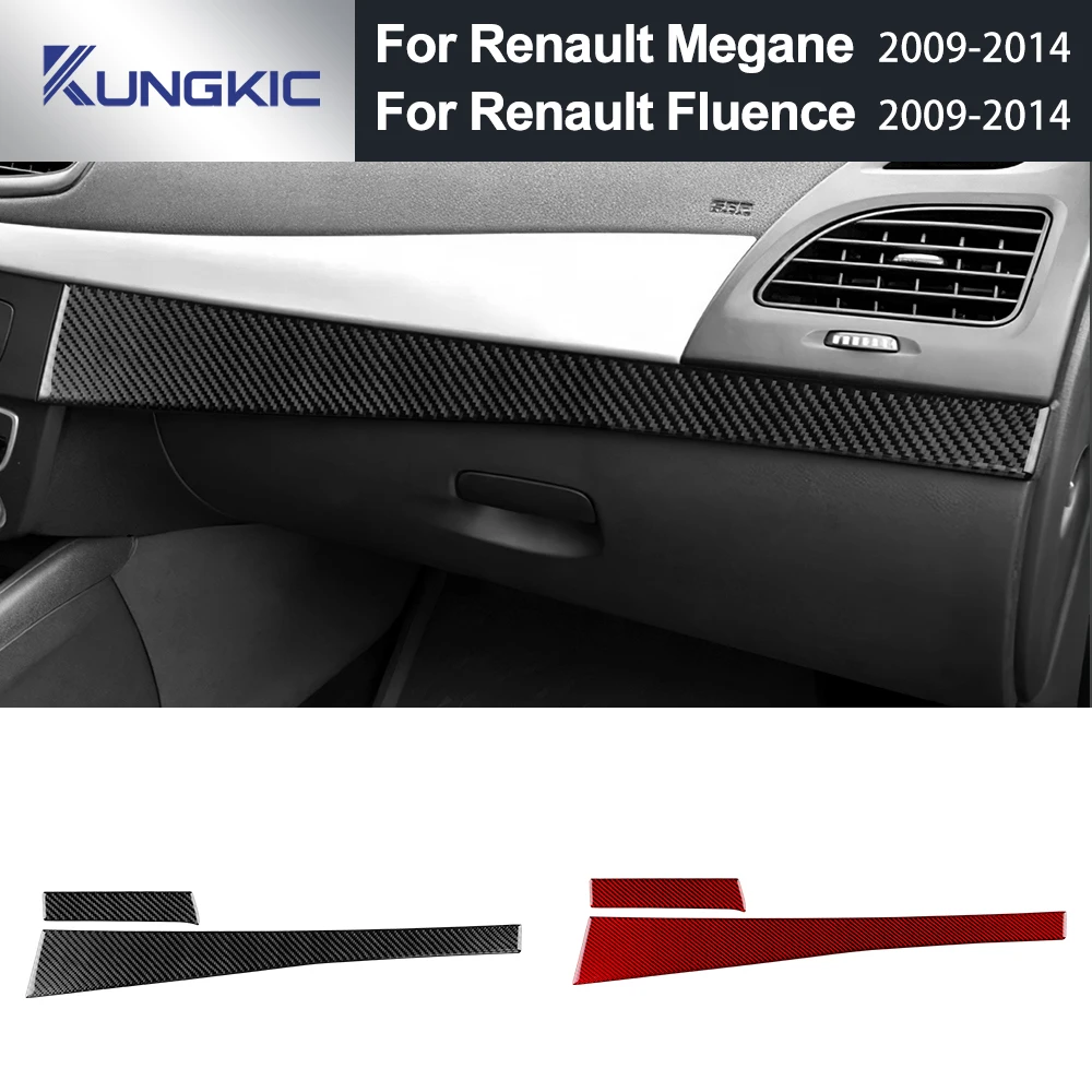

For Renault Fluence Megane RS 2009 2010 2011 2012 2013 2014 LHD RHD Instrument Panel Strip Trim Real Soft Carbon Fiber Sticker