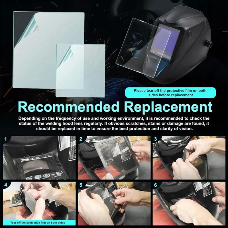 AEE4-20Pcs 3350 Welding Helmet Lens For Electric Viking Welding Hood Cover Clear Lenses- For 2450 750S 850S KP2898-1 Outside