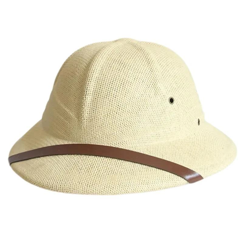 X5XA Handwoven Straw Hat for Camping Popular Bucket Sun Hat for Vacation Beach Wear