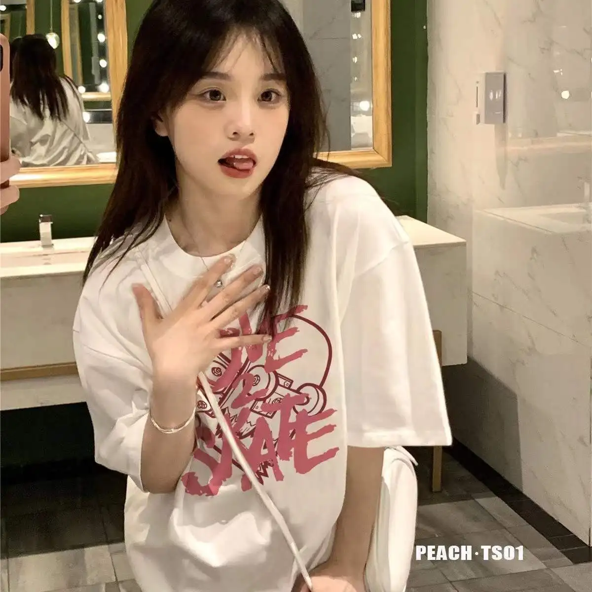 

Футболки с коротким рукавом, женские летние удобные ретро винтажные повседневные дышащие свободные хлопковые футболки в корейском стиле, шикарная эстетичная одежда