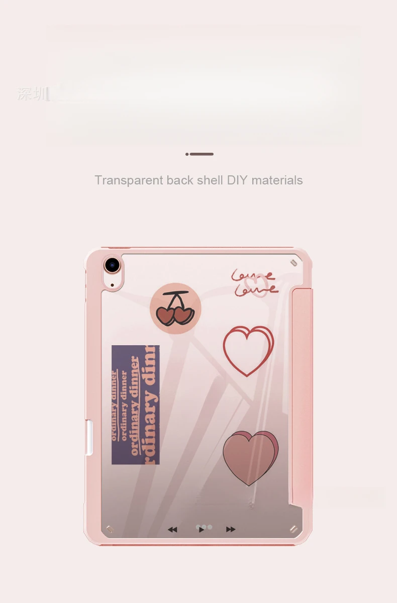 Weiche Acryl-Schutzhülle mit Stifthalter für iPad Air 6 10,9 10. Generation Dreifach Faltbar – Detail 2
