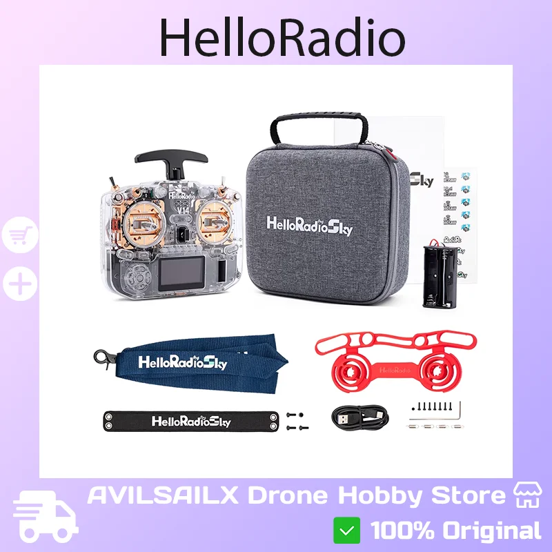 HelloRadio V14 MAX R9 Open-Source FPV Transmitter - Full-Size Joystick Remote Controller with Gold-Red-Black-Purple Color Option