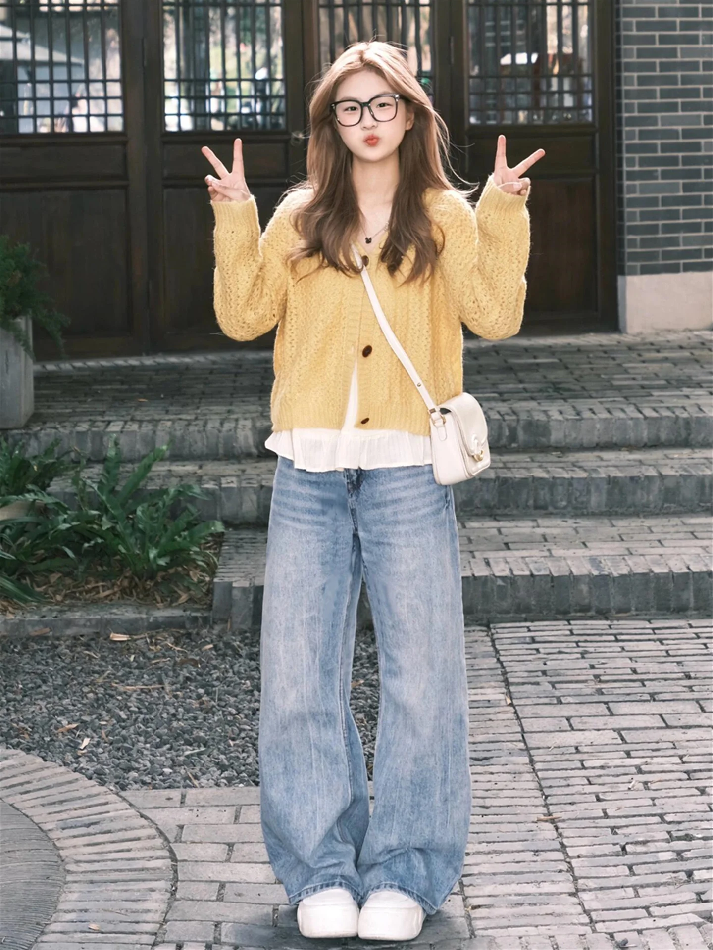 

American Vibe Low Waist Wide Leg Knife Jeans Women's Loose Slimming Extended Floor Length Pants Casual Cotton Denim