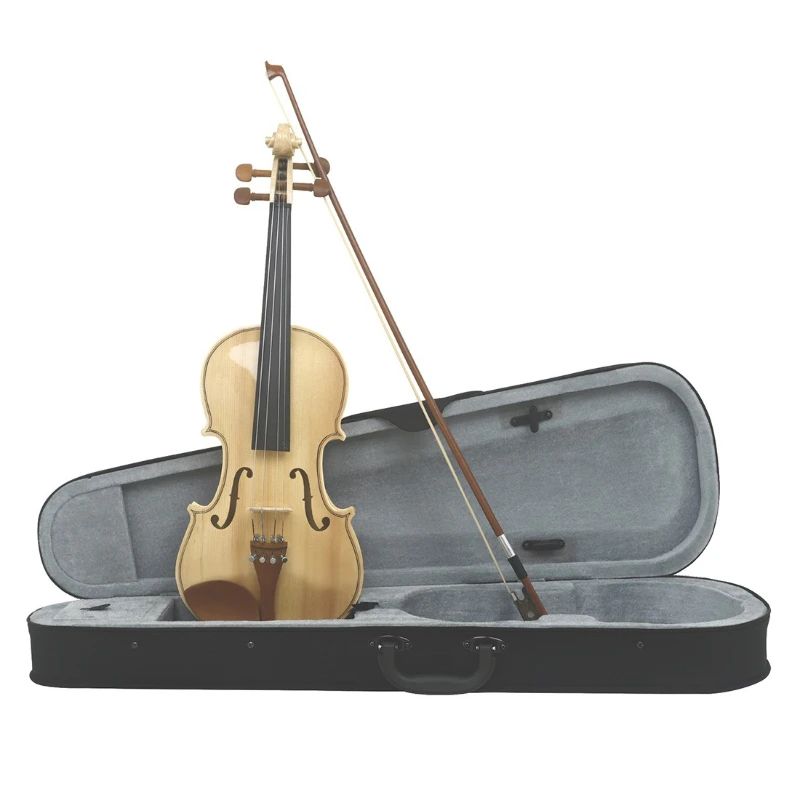Wooden Violin 4x4 Acoustic Violins Beginners Practice Entry Level Violins Adults Children Handmade Violins Full Set with Case