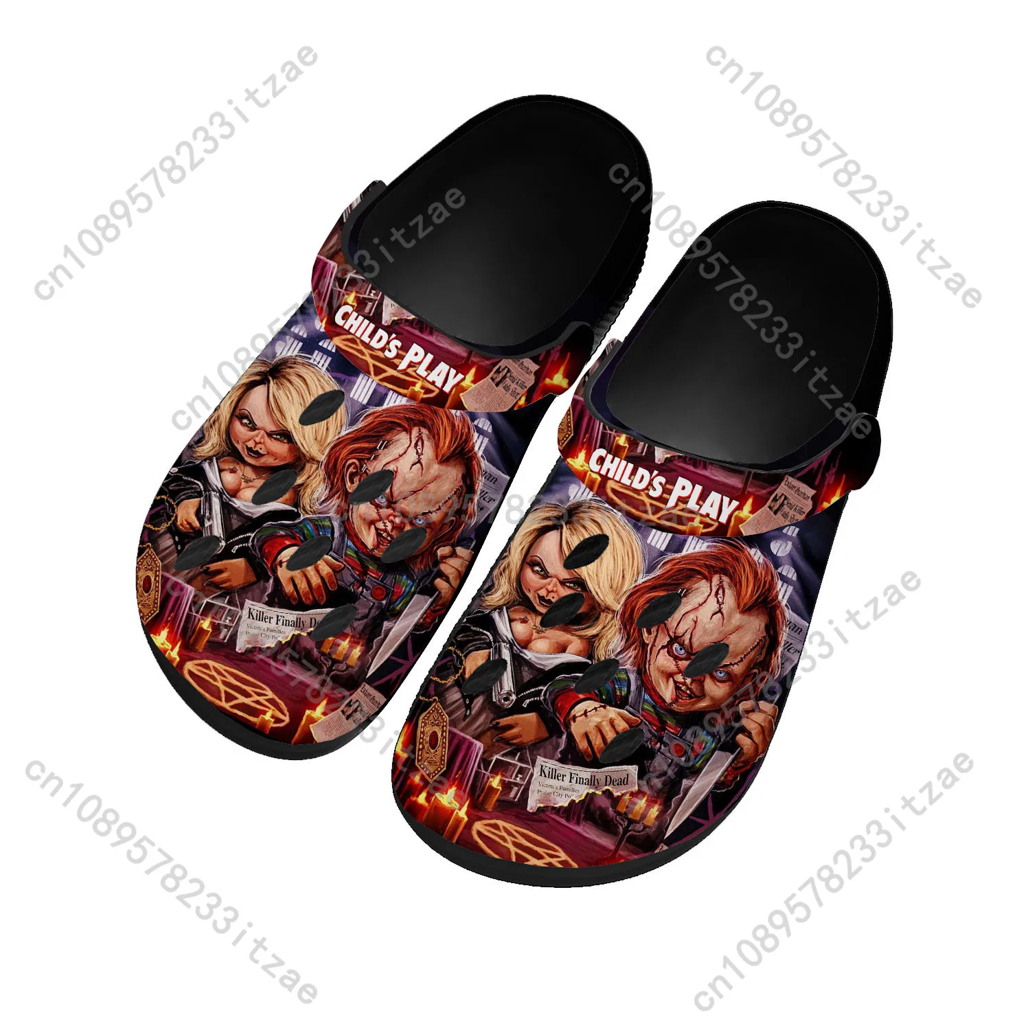 

Horror Movie Childs Play Chucky Home Clogs Custom Water Shoes Mens Womens Teenager Shoe 3D Print Garden Clog Beach Hole Slippers