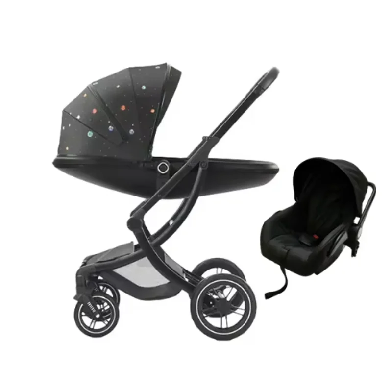 

buy China European standard double direction egg shape baby stroller 3 in 1 pram with adjustable canopy for 0-3 years