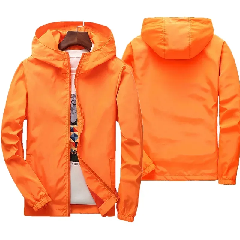 New Outdoor Hiking Jackets Waterproof Hooded Windbreaker Coat Men Autumn Casual Fishing Tactics Military Solid color Jackets 7XL