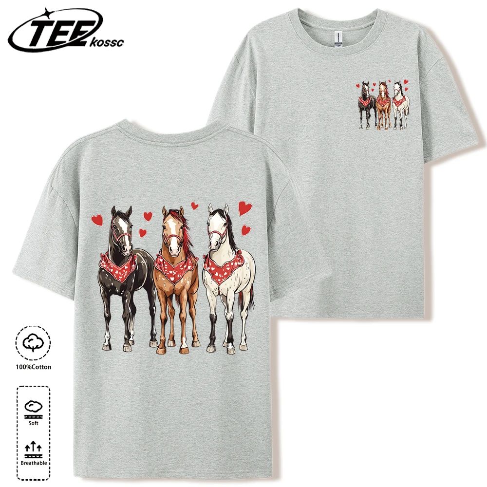 Camisetas para hombre The Horse Looks At You Affectionately, camiseta de algodón que combina con todo, camisetas cómodas con cuello redondo, ropa holgada unisex de verano