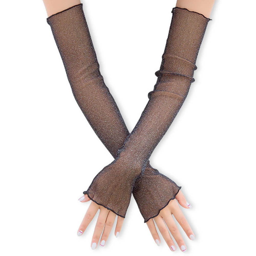 Lace Sunscreen Sleeve Summer Thin UV Protection Ice Sleeve Fashion Driving And Riding Ice Silk Arm Cover Breathable Sunscreen