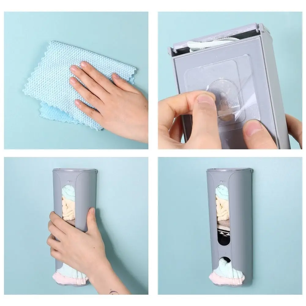 Wall-Mounted Underwear Storage Box Self Adhesive Space-saving Garbage Bag Dispenser Simple Style Large Capacity