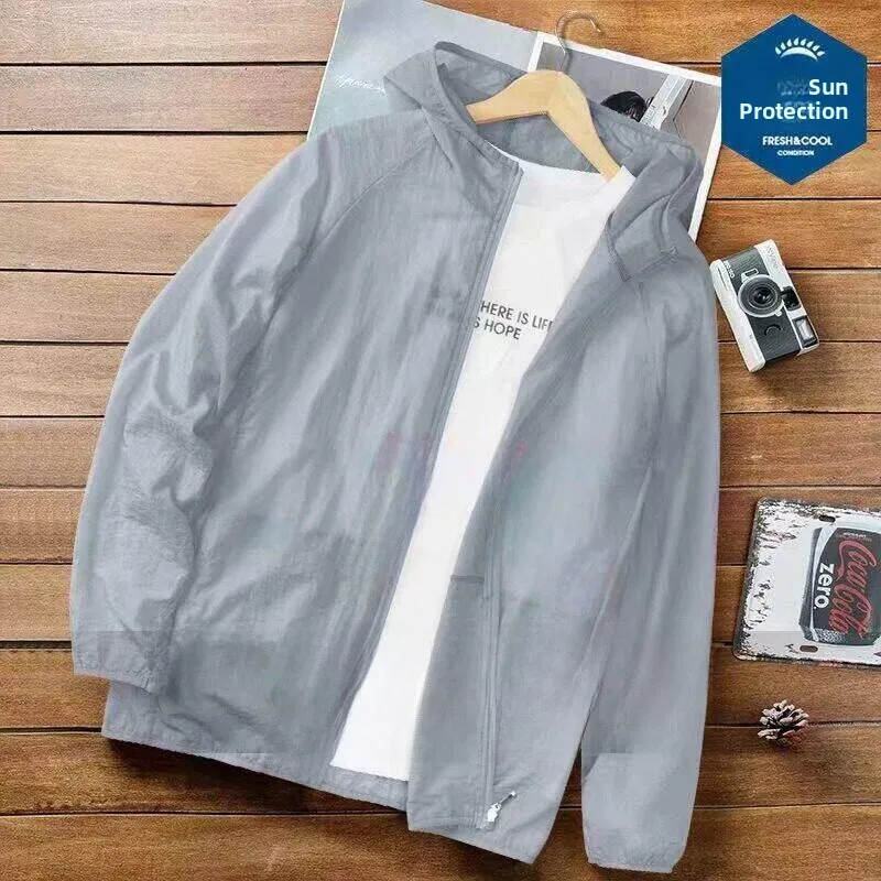 

Легкая дышащая солнцезащитная одежда с капюшоном из ледяного шелка, быстросохнущая, для активного отдыха, повседневная, модная, молодежная, свободного кроя, мужская и женская
