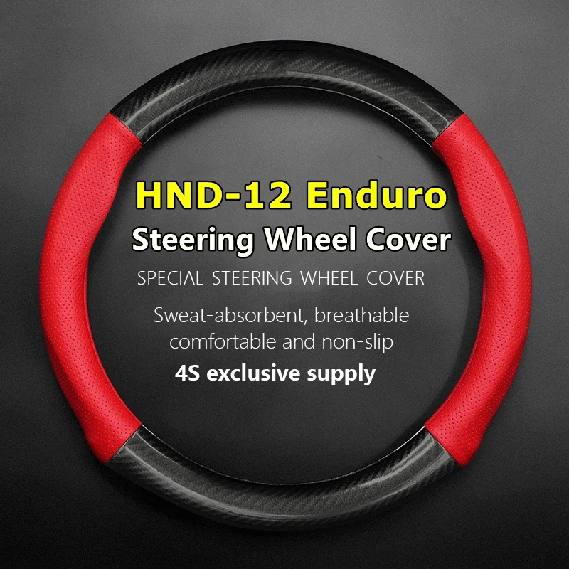 No Smell Thin For Hyundai HND-12 Enduro Steering Wheel Cover Genuine Leather Carbon Fiber 2016