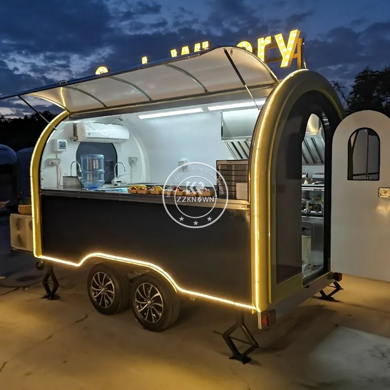 2024 Consession Food Trailer Cart Mobile Snack Food Trailer Fully Equipped Food Truck with Pizza Oven