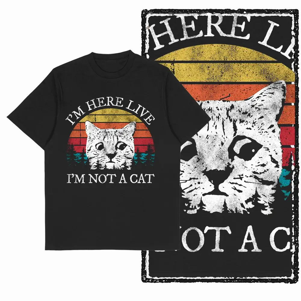 

G55 Exclusive 100% Cotton Cool Cat Graphic Men T-shirt | Streetwear Big Size Vintage O-neck men's Tee Tshirt T shirt