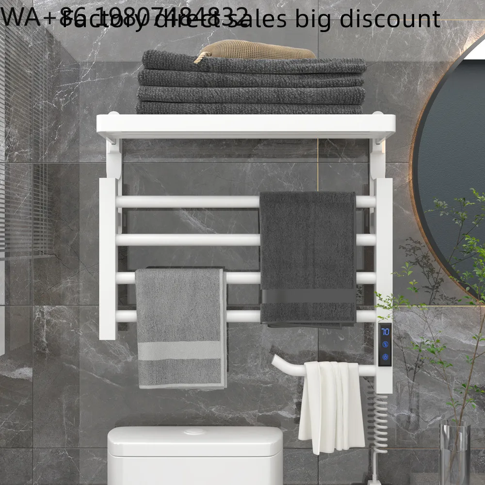 Intelligent Digital Display Towel Storage Rail SUS304 Stainless Steel Constant Warm Timing Drying Rack Hotel Bathroom Organizer