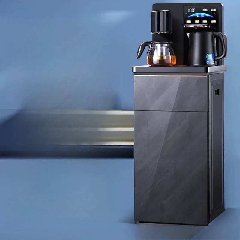 Máquina multifuncional para barra de té, dispensador de agua por voz inteligente automático frío y caliente, cubo inferior