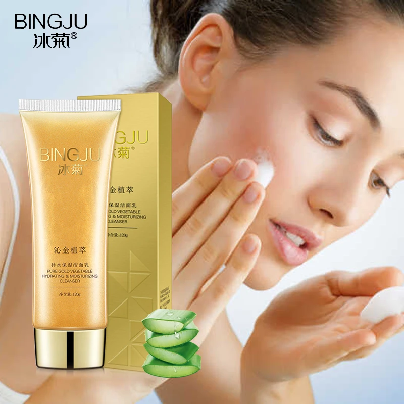 Goud Aloë Bubble Hydraterende Facial Cleanser Pore Gezicht Huidverzorging Wassen Product Anti Aging Rimpel Behandeling Reiniging 120G