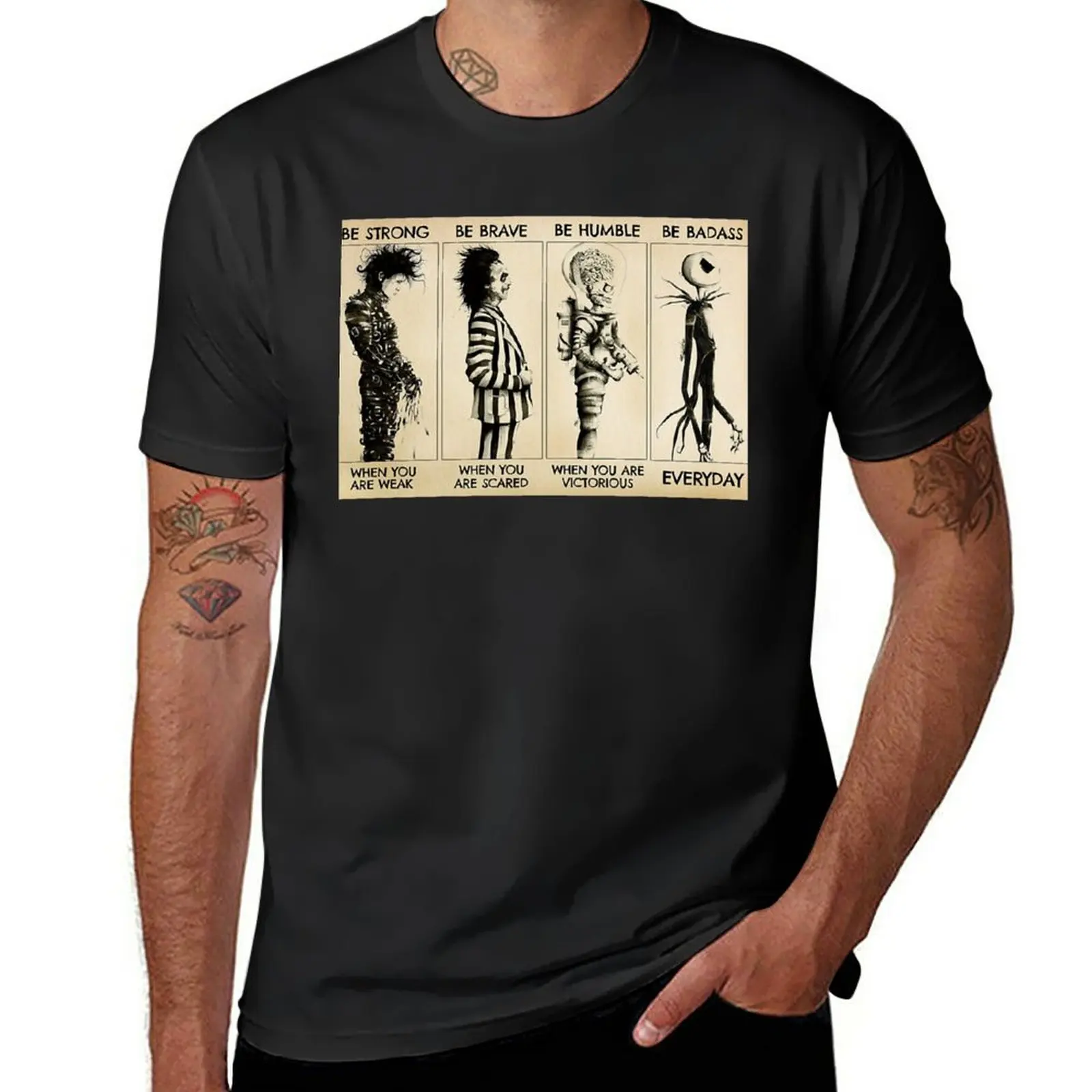 New Tim Burton editing T-Shirt Tee shirt Anime t-shirt tshirts for men