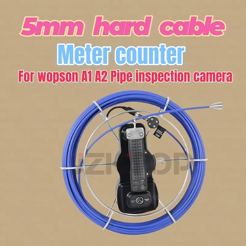

5mm Pipe Camera Cable with Connector Meter Counter Repair Replacement For Wopson A1 A2 Pipe Inspection Camera System