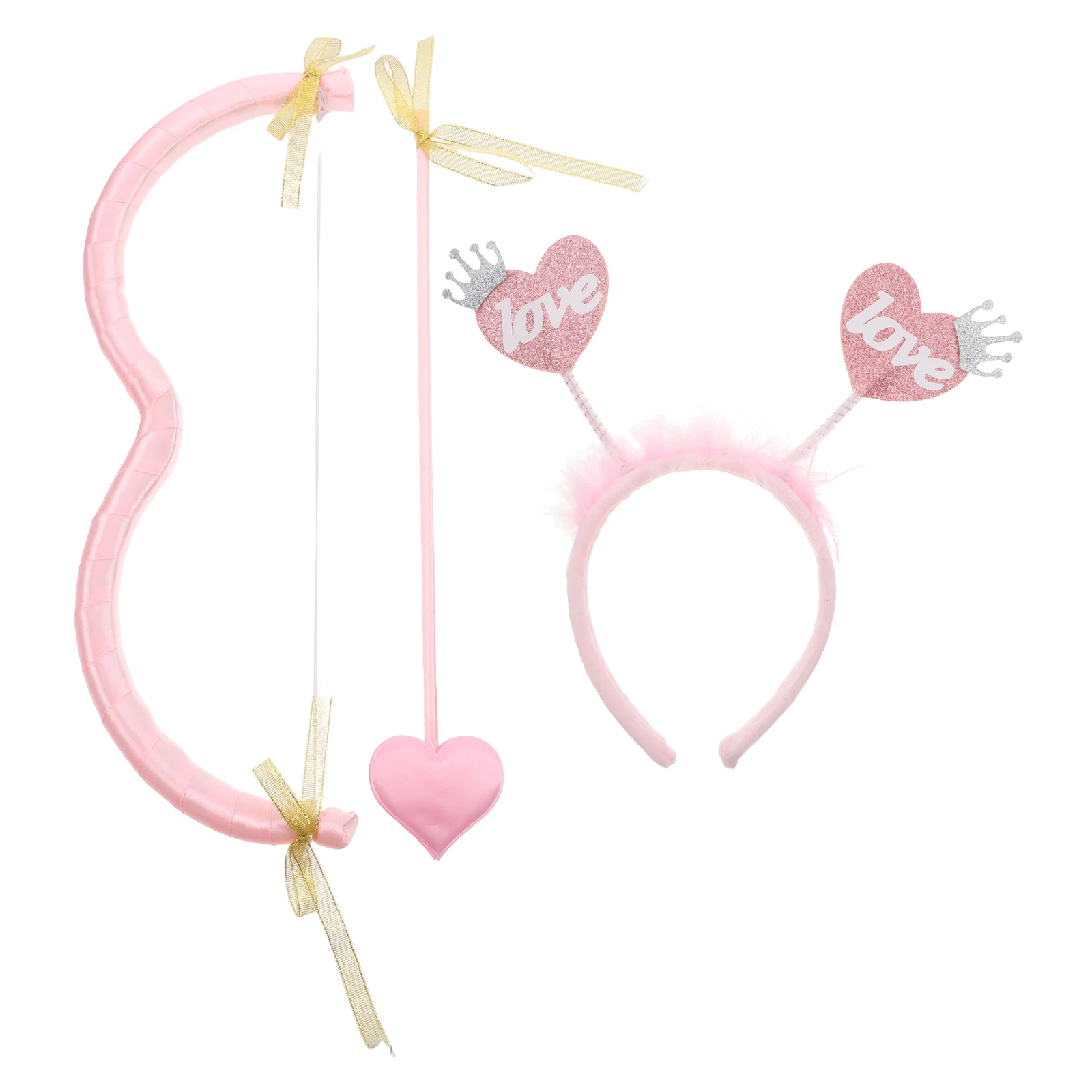 

1 set Cupid Bow Arrow Headband Set Valentine Accessories Costume Party Props Decorative Supply Kit Women Hat Hairbow