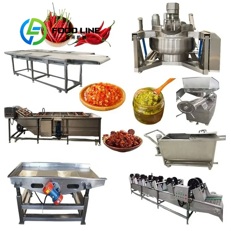 Línea de producción automática de salsa de chile comercial de alta calidad, planta para hacer pasta de pimiento rojo para la industria alimentaria