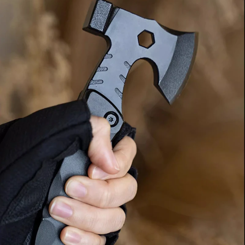 Outdoor Portable EDC Multifunctional Axe Hammer Folding Combination Tool Camping Vehicle Emergency Window Breaking Survival Tool